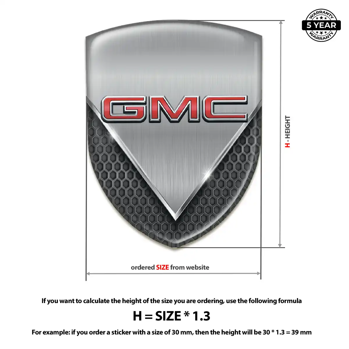 GMC Emblem Domed Badge Prime Quality