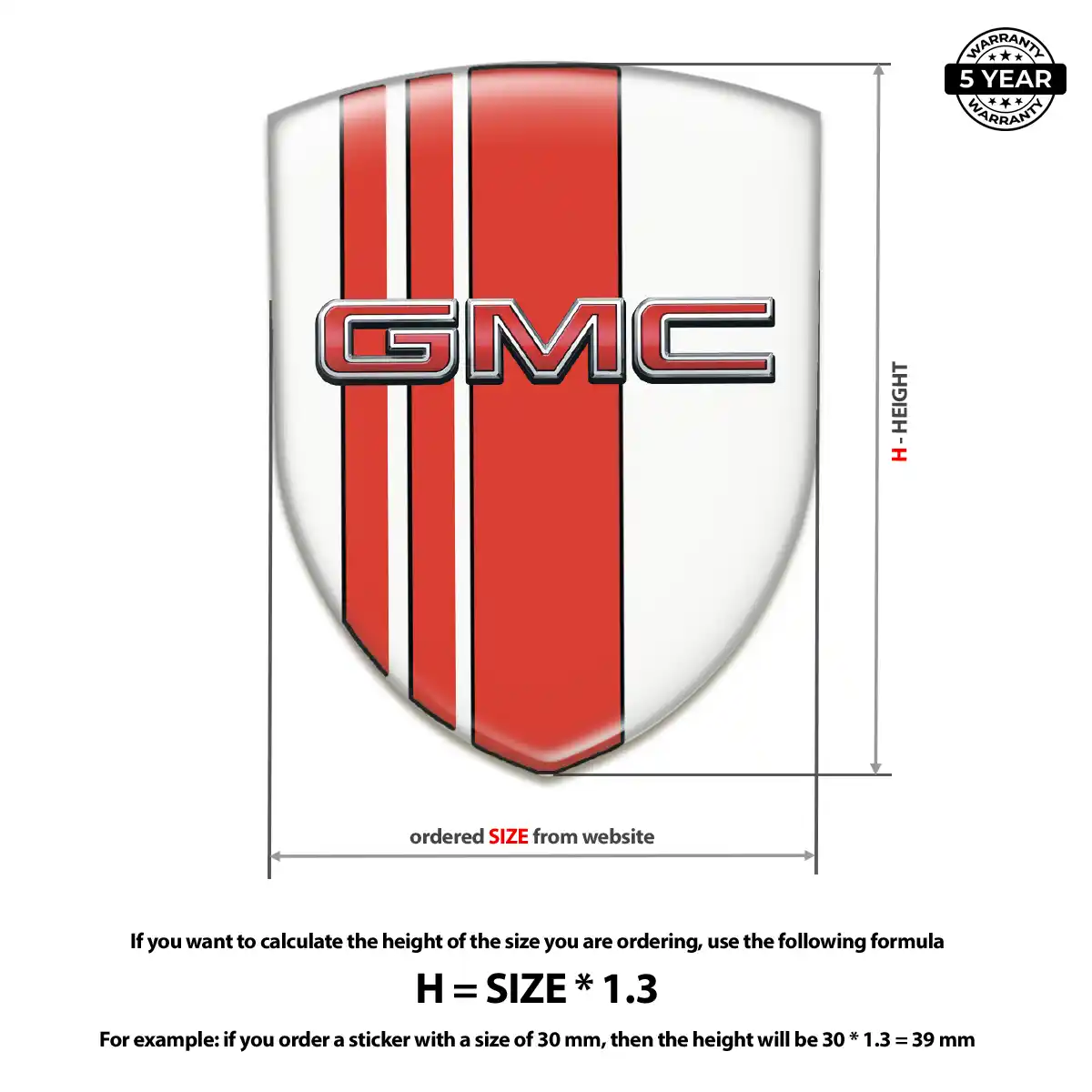 GMC Emblem Domed Badge Resin Luxe