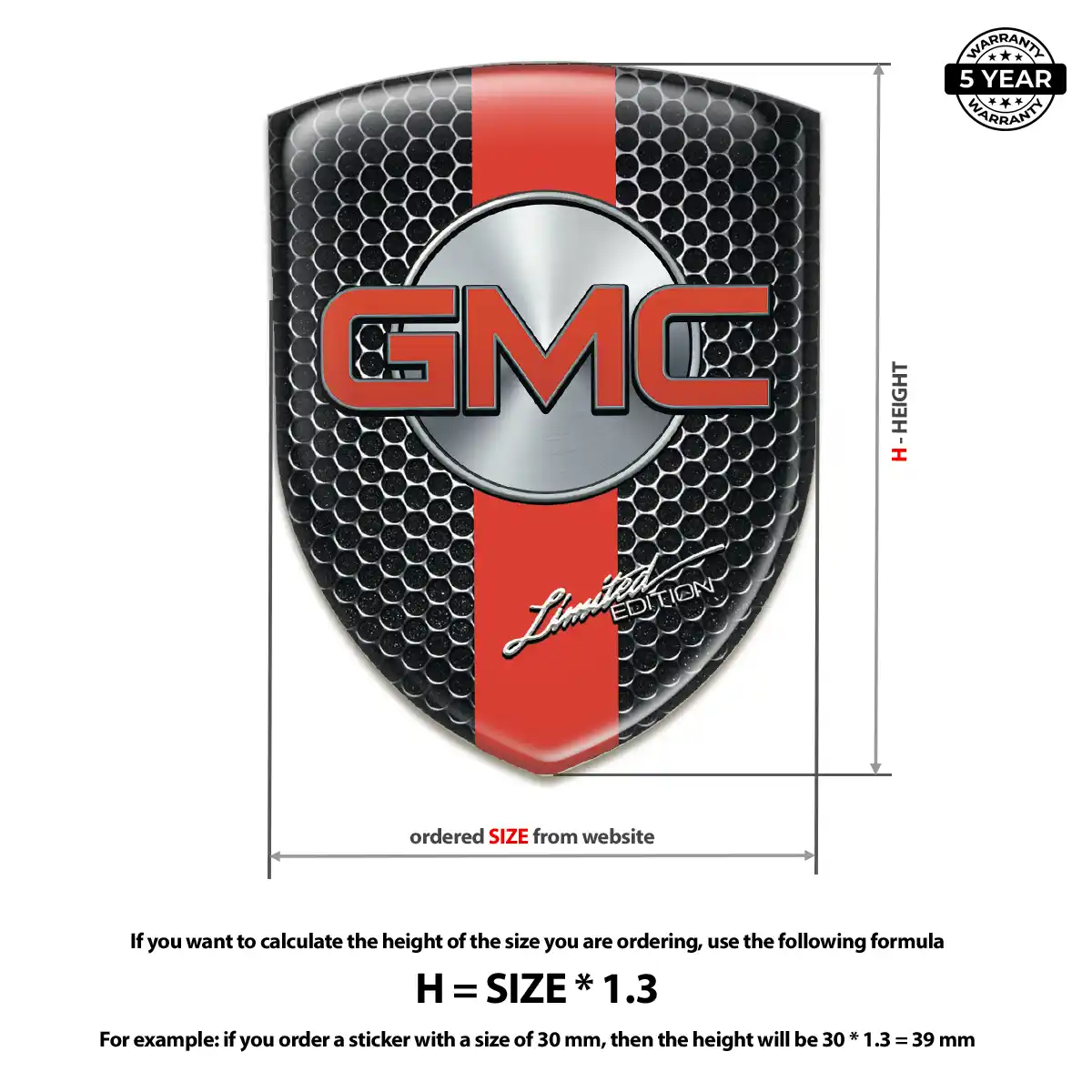 GMC Epoxy Domed Sticker Deluxe Edition