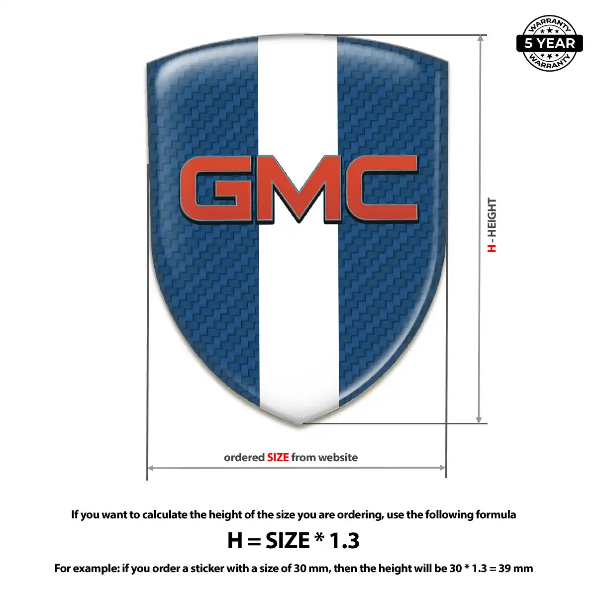 GMC Epoxy Domed Sticker Elite Finish