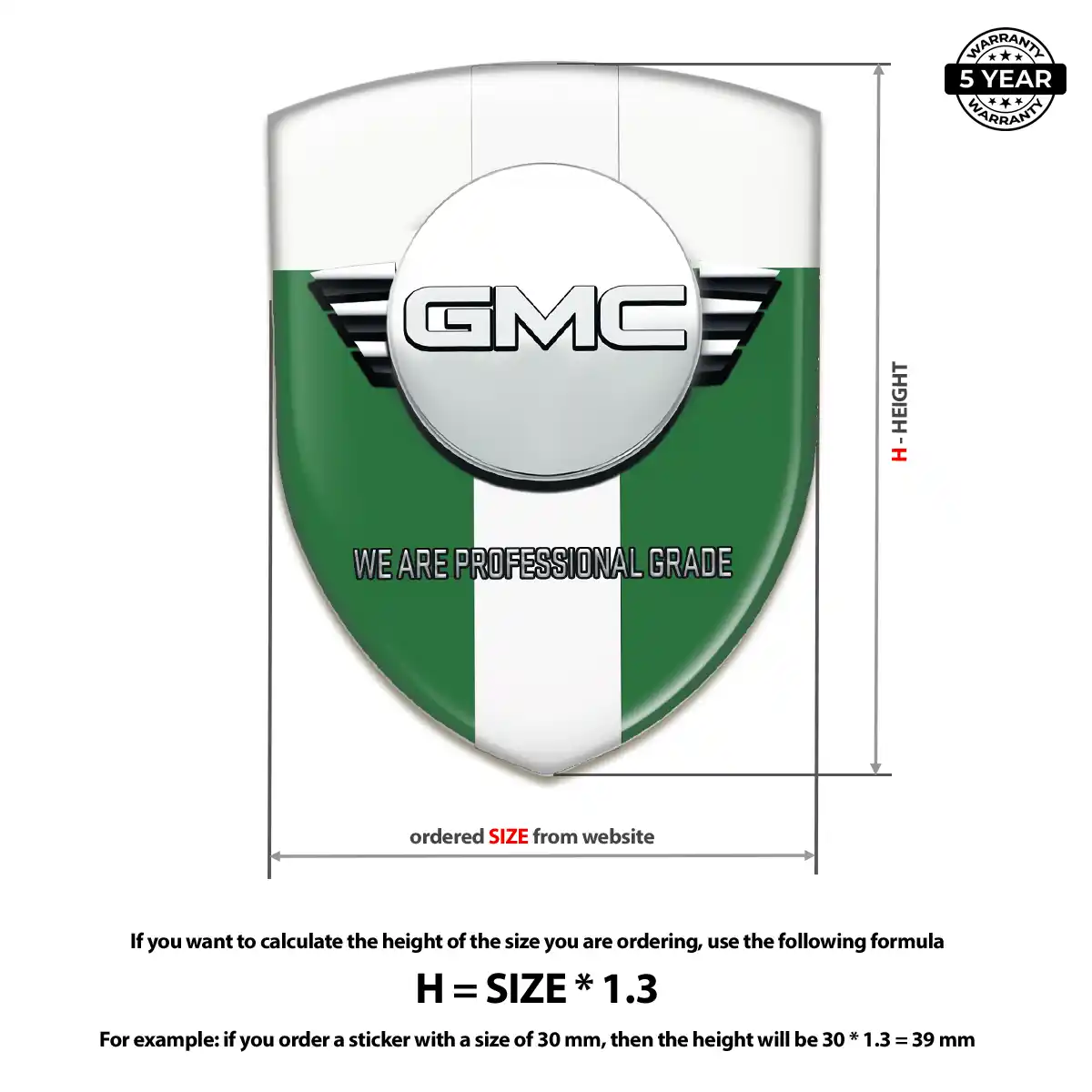 GMC Epoxy Domed Sticker Interior Luxe