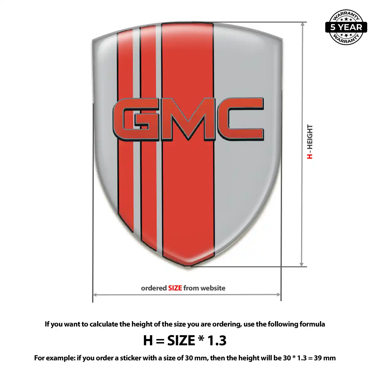 GMC Epoxy Domed Sticker Premium Dome