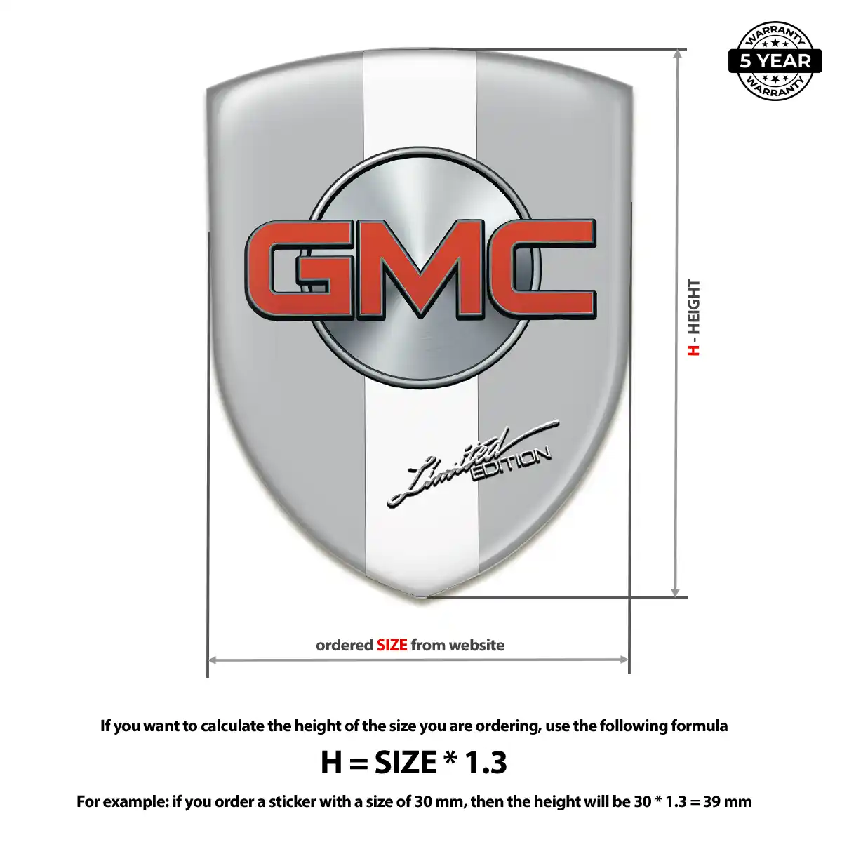 GMC Epoxy Domed Sticker Prestige Line