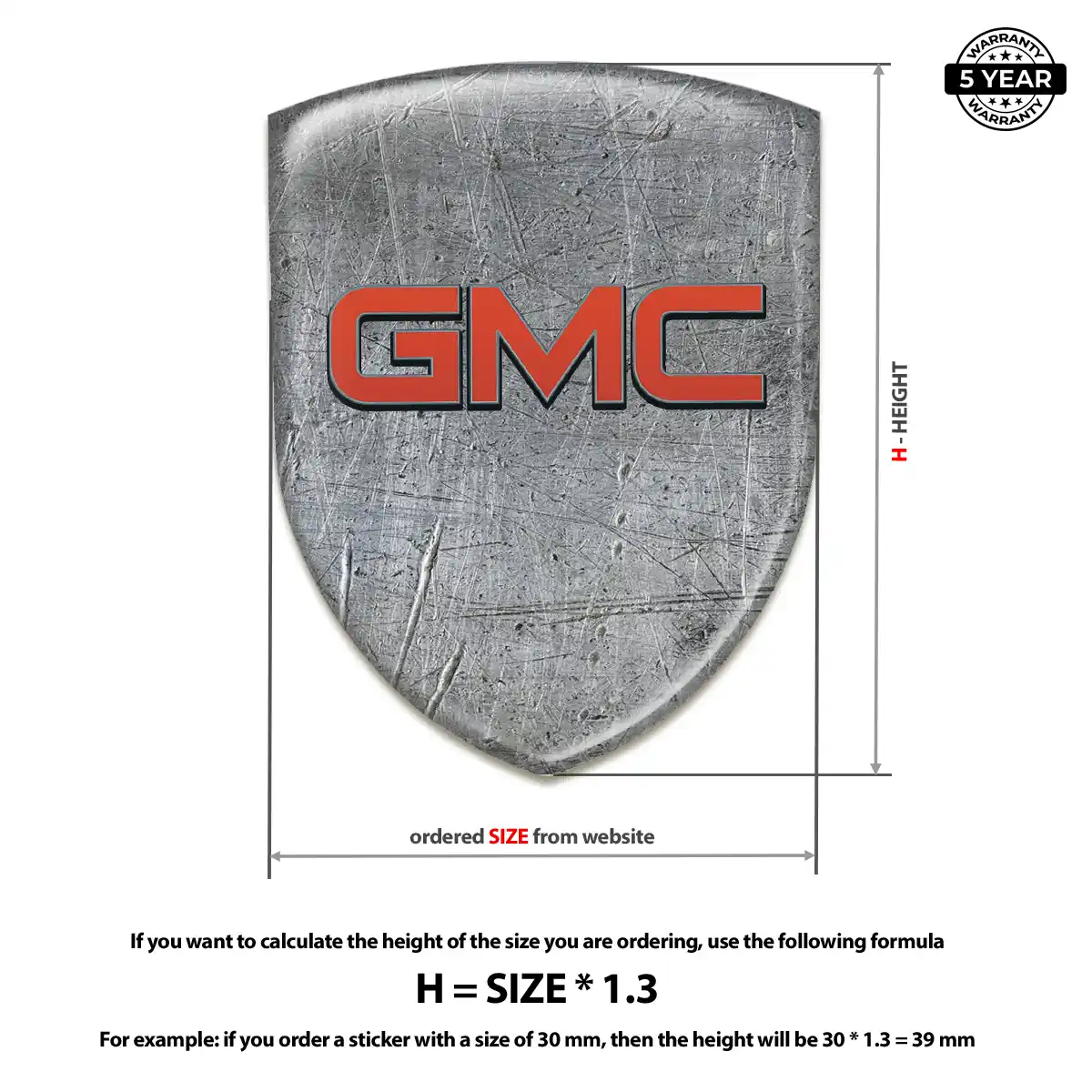 GMC Epoxy Domed Sticker Prime Quality