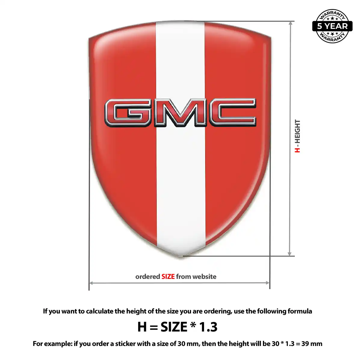 GMC Epoxy Domed Sticker Signature Grade