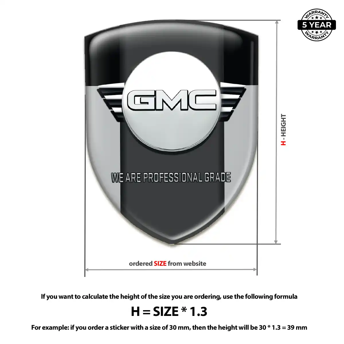 GMC Gel Badge Sticker Deluxe Edition