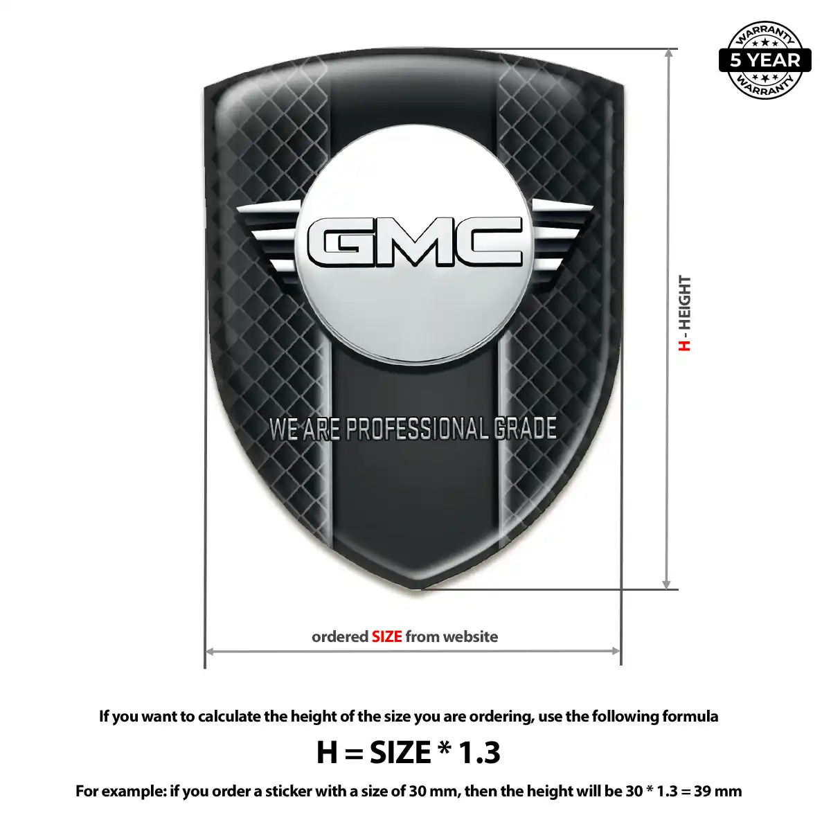 GMC Gel Badge Sticker Elite Finish