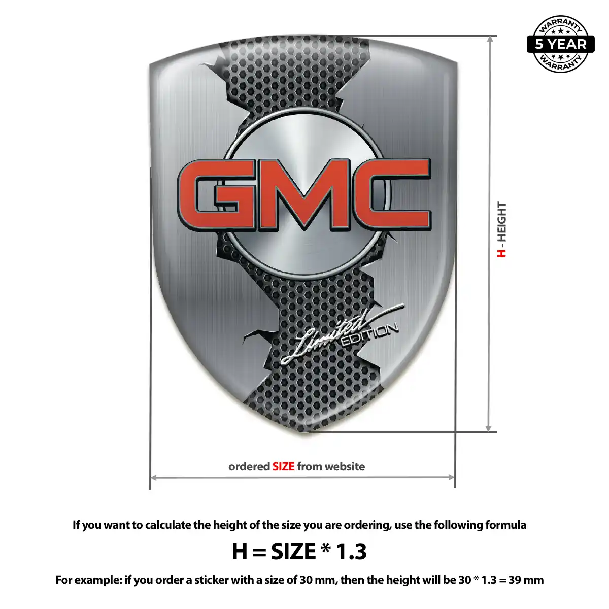GMC Gel Badge Sticker Exclusive Series