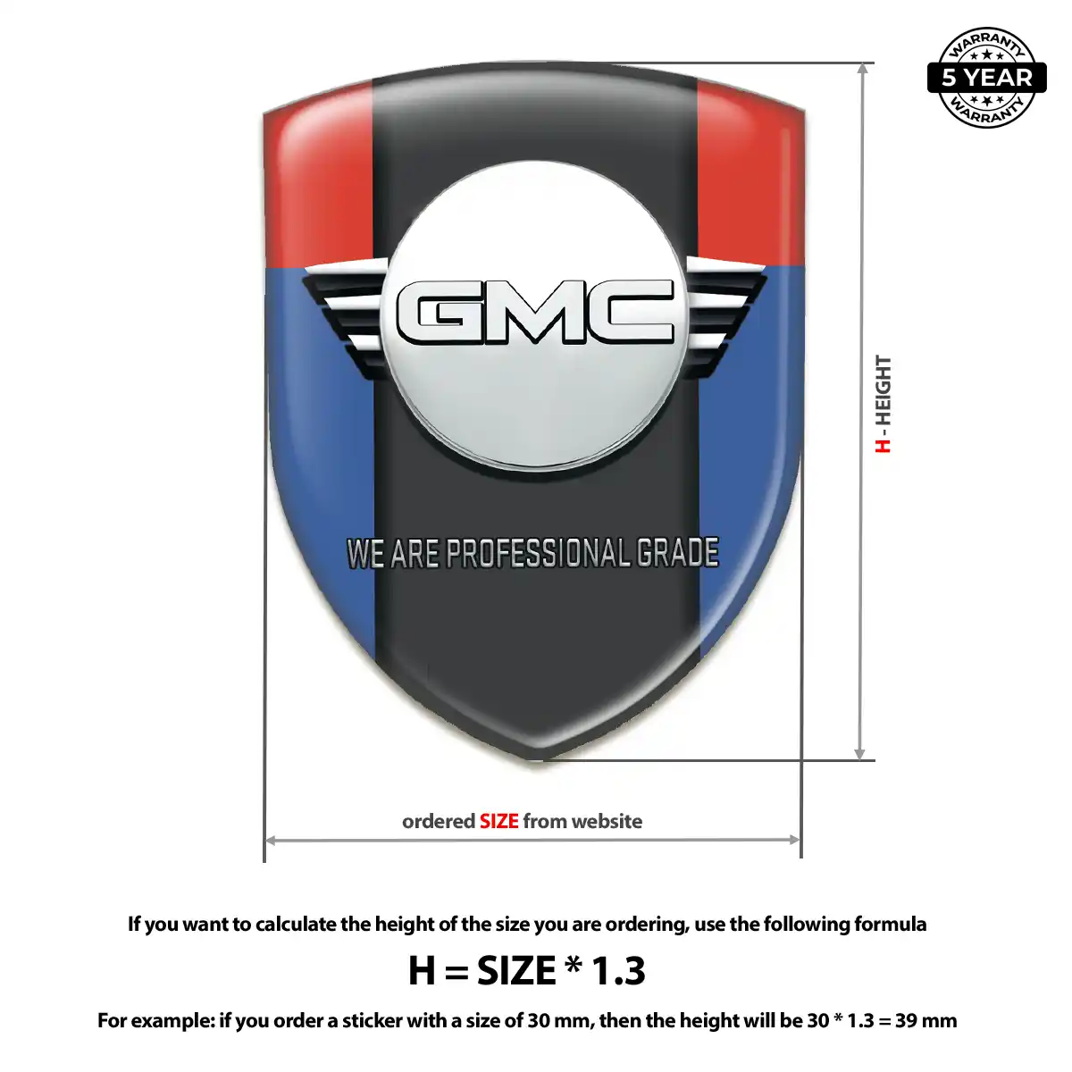 GMC Gel Badge Sticker Premium Dome