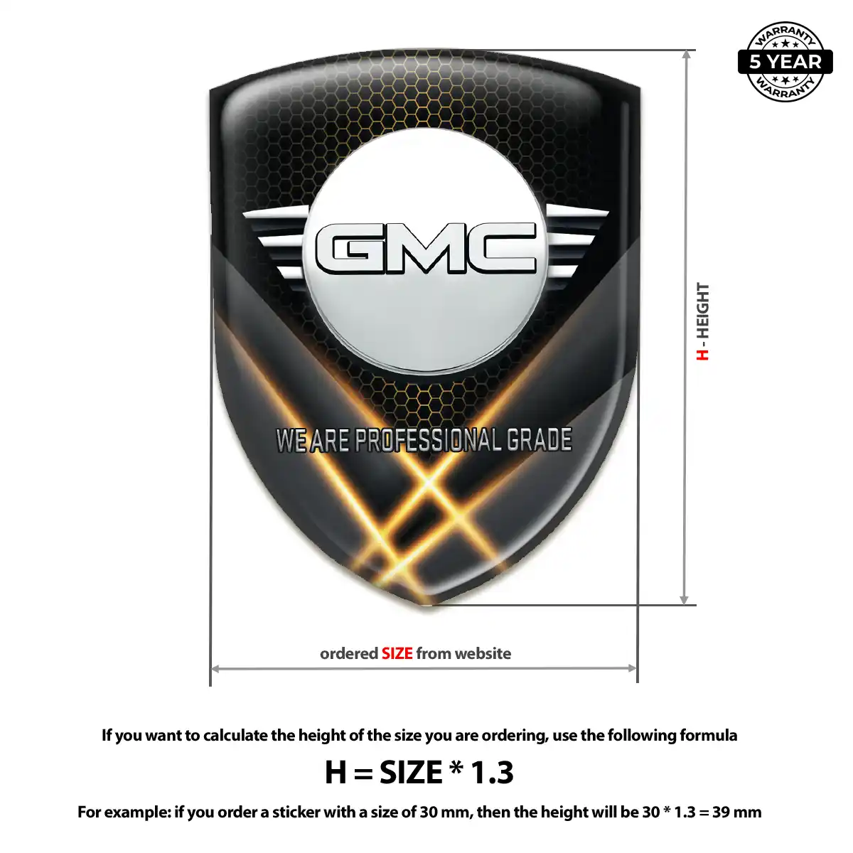GMC Gel Badge Sticker Prestige Line