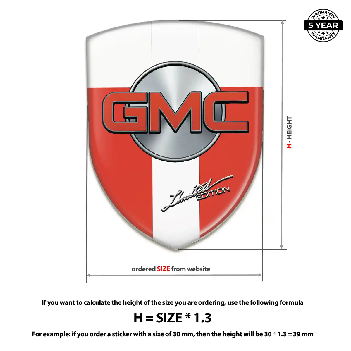 GMC Gel Badge Sticker Prime Quality