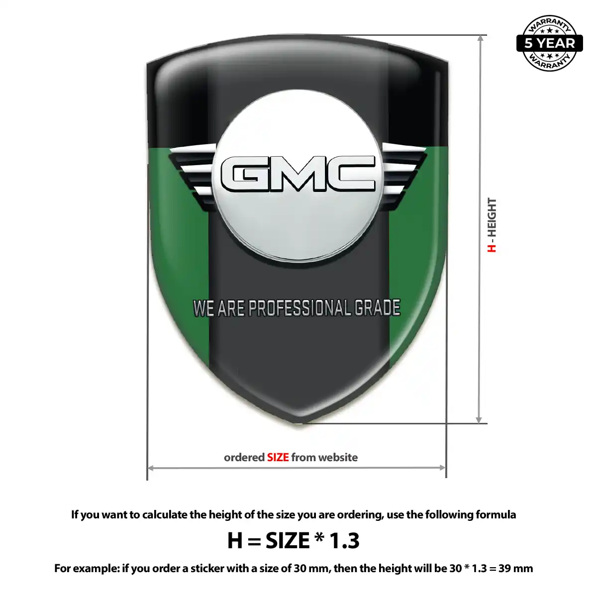 GMC Gel Badge Sticker Refined Design