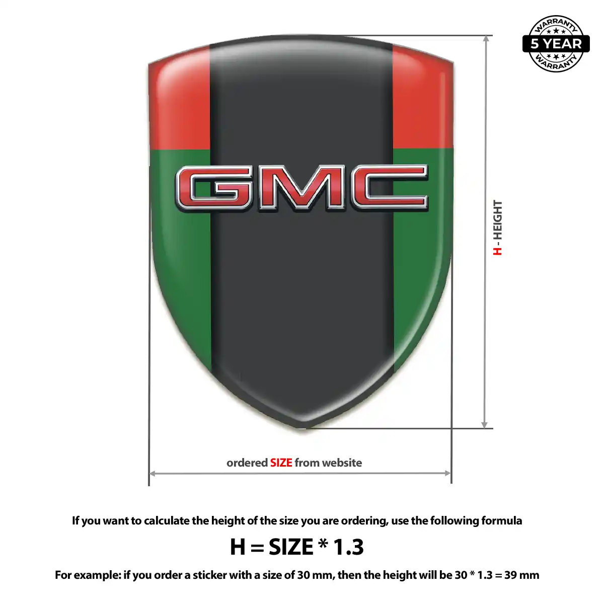 GMC Gel Badge Sticker Resin Elite