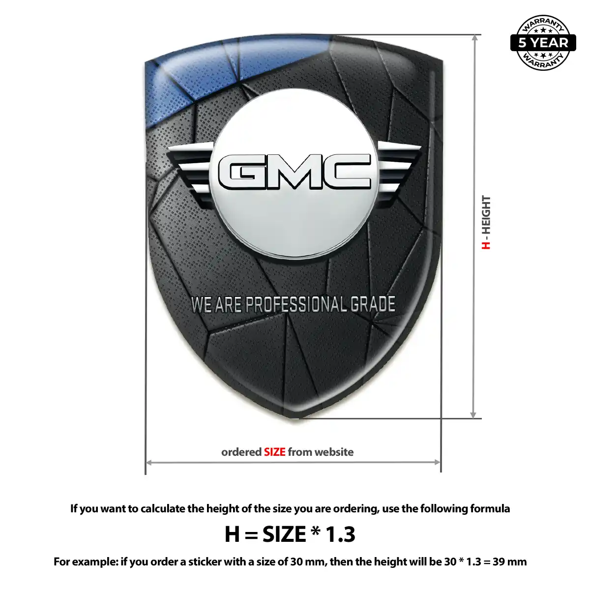 GMC Gel Badge Sticker Resin Luxe