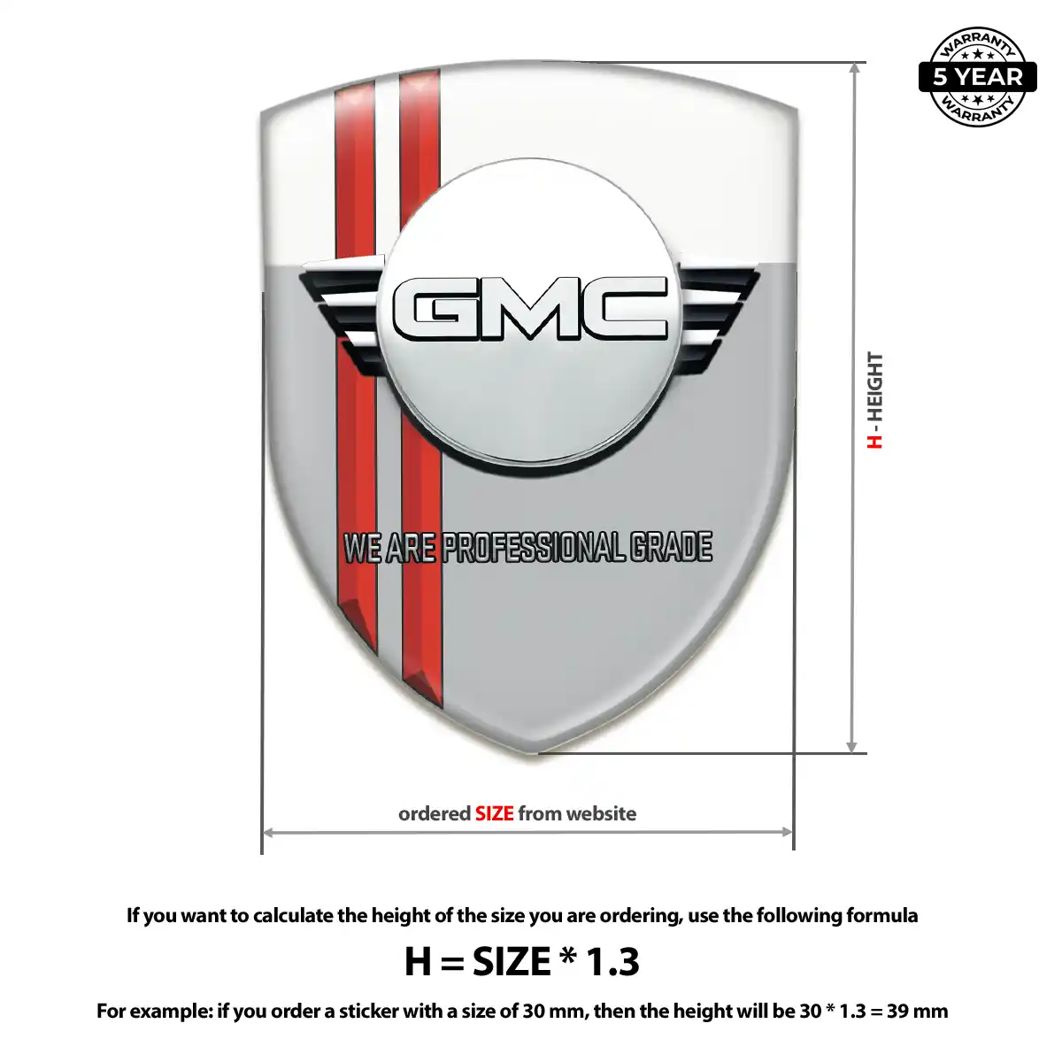GMC Gel Badge Sticker Sleek Style