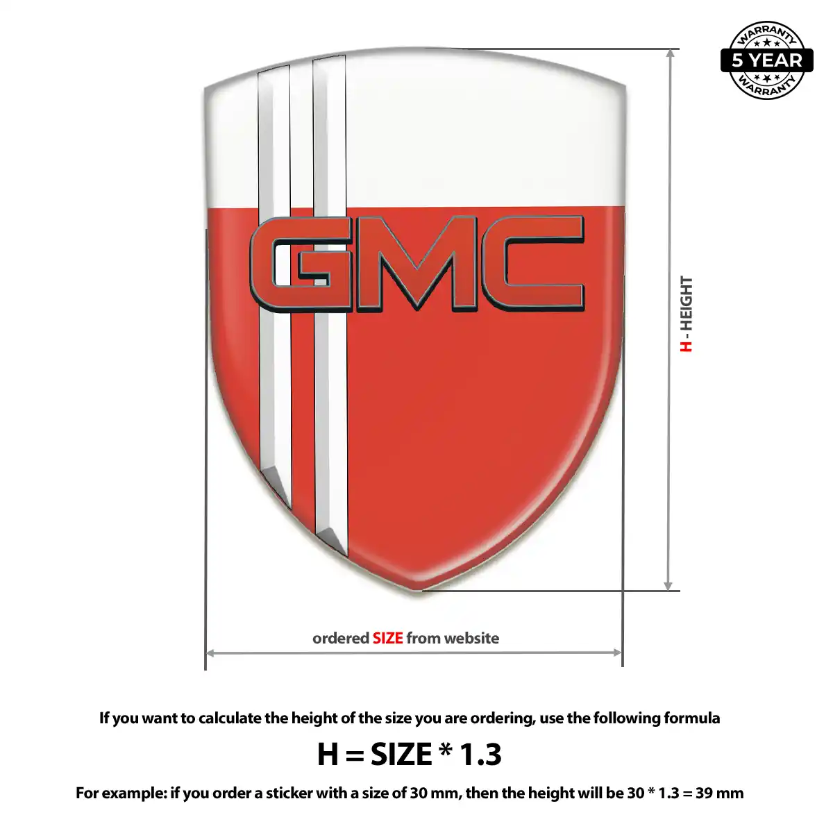 GMC Gel Emblem Sticker Deluxe Edition