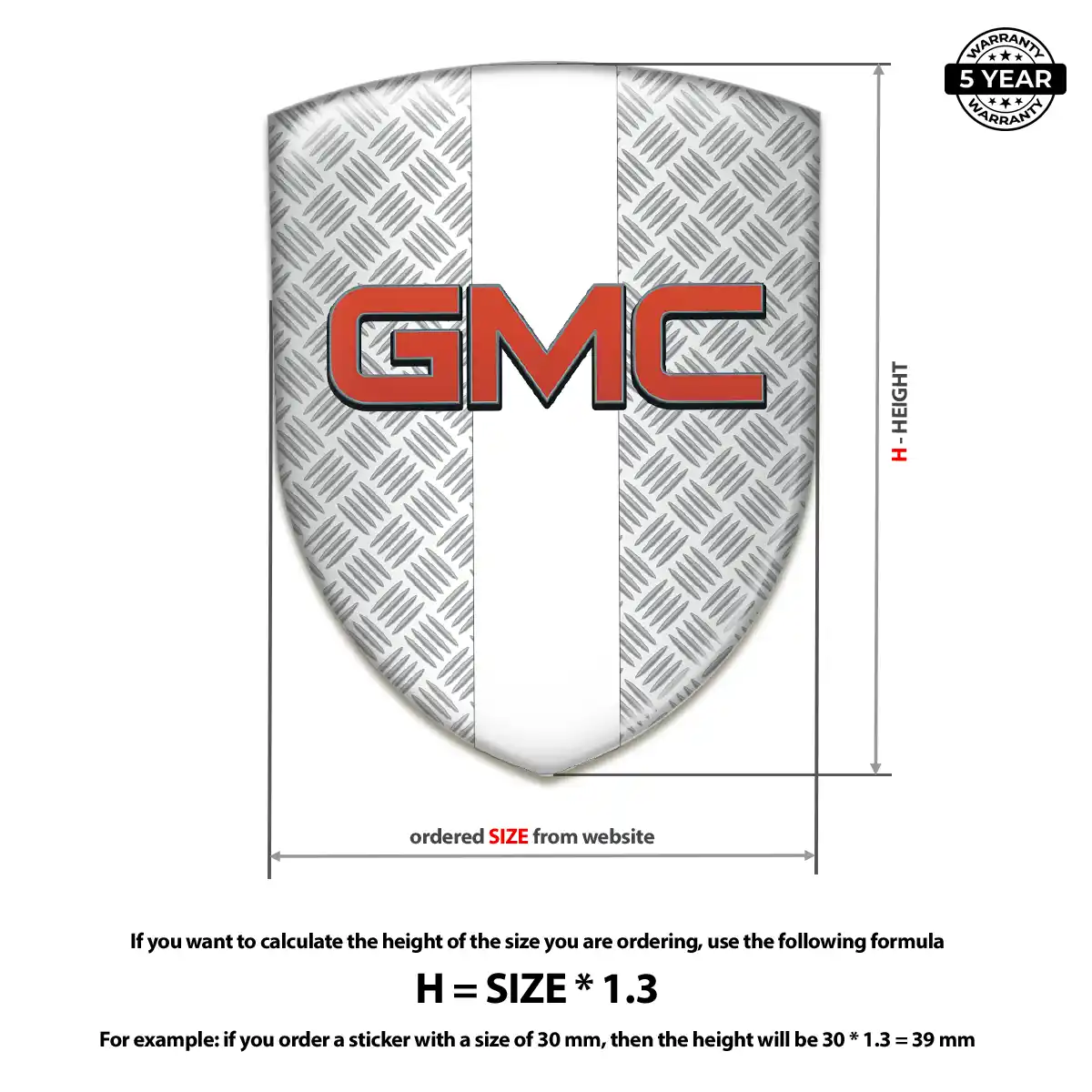 GMC Gel Emblem Sticker Elite Finish