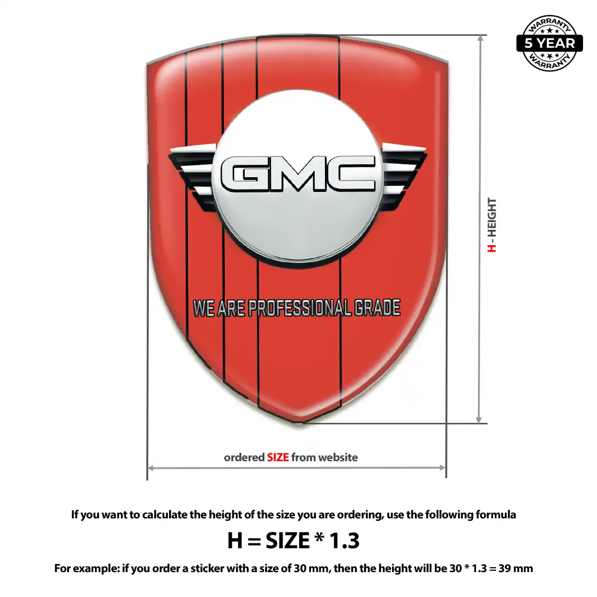 GMC Gel Emblem Sticker Noble Edition