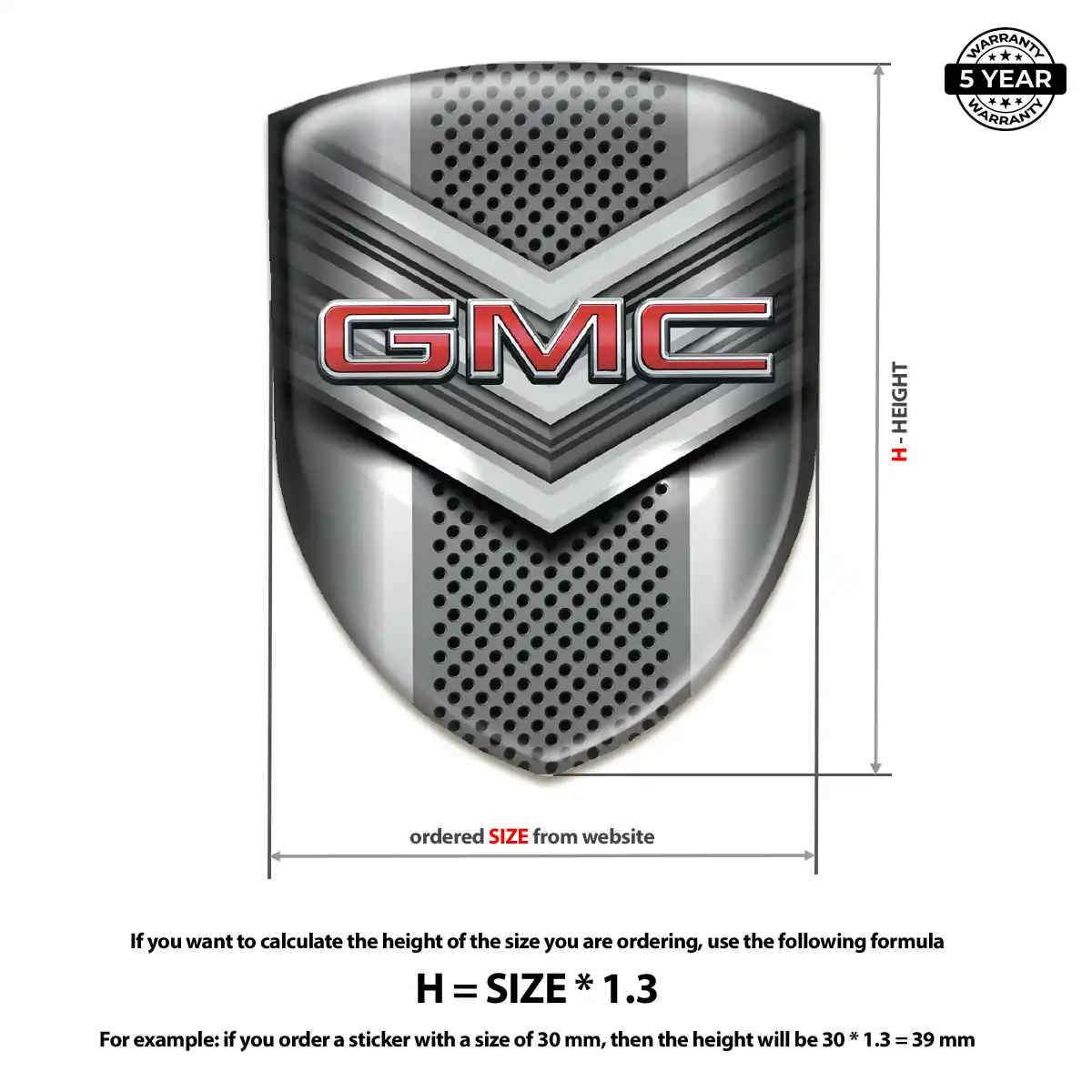 GMC Gel Emblem Sticker Premium Dome