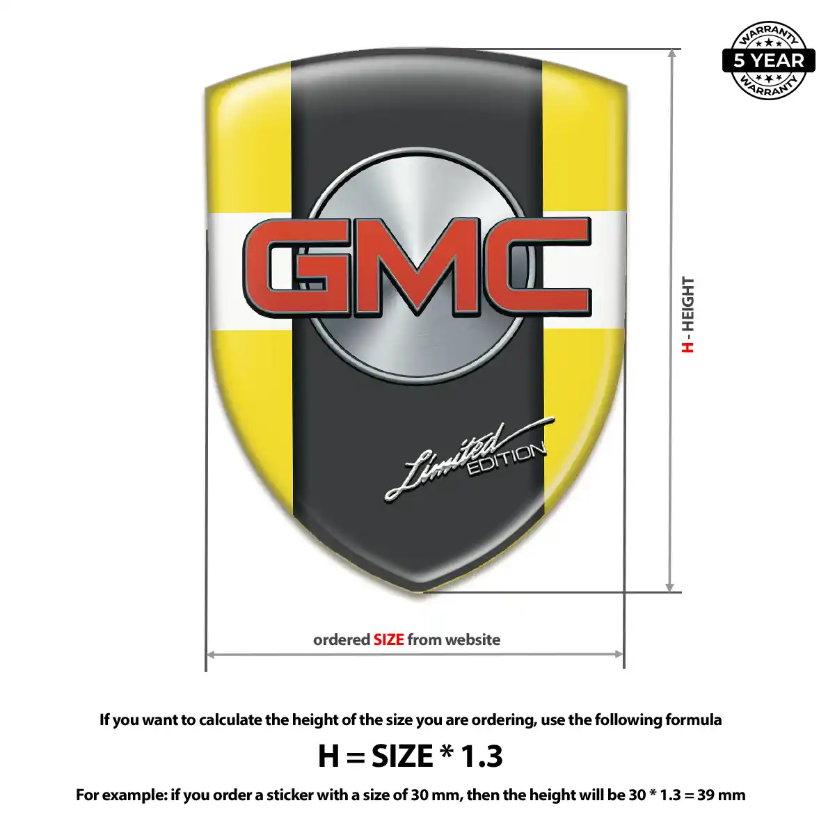 GMC Gel Emblem Sticker Prime Quality