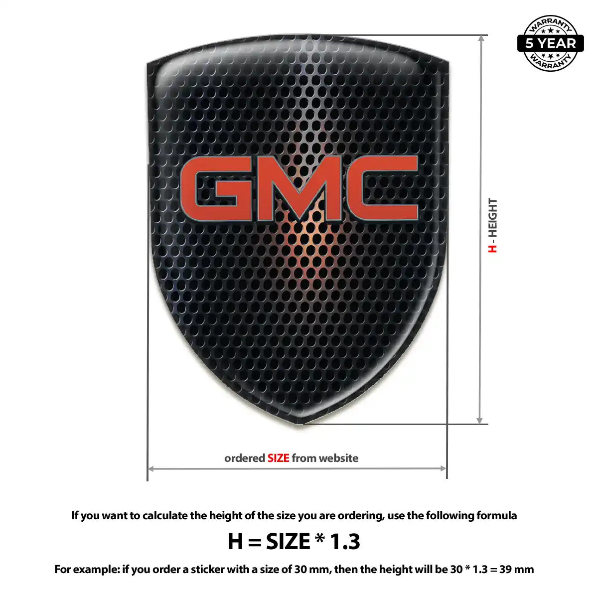 GMC Gel Emblem Sticker Refined Design