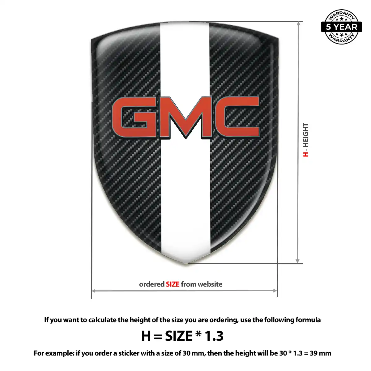 GMC Gel Emblem Sticker Resin Luxe
