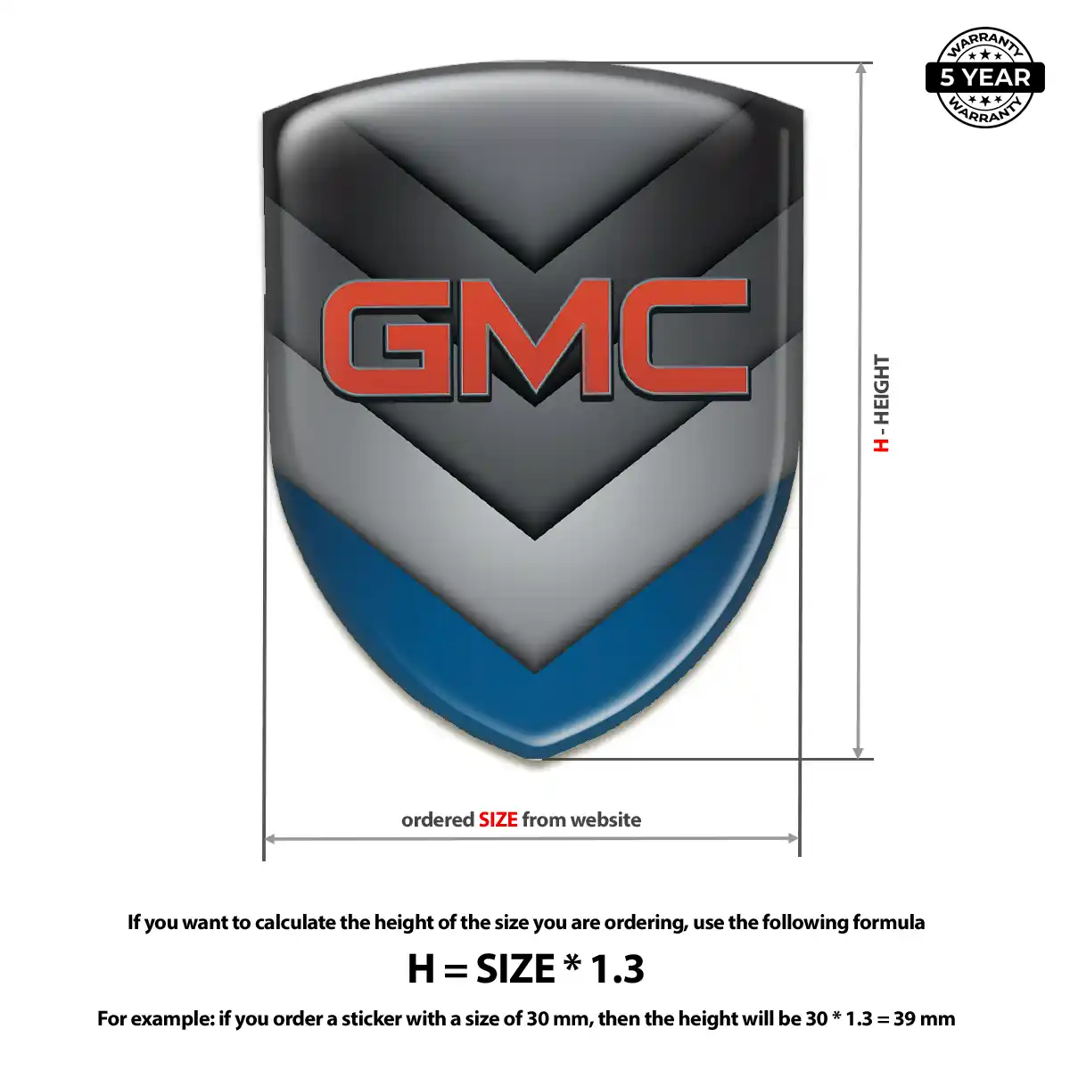 GMC Gel Emblem Sticker Signature Grade