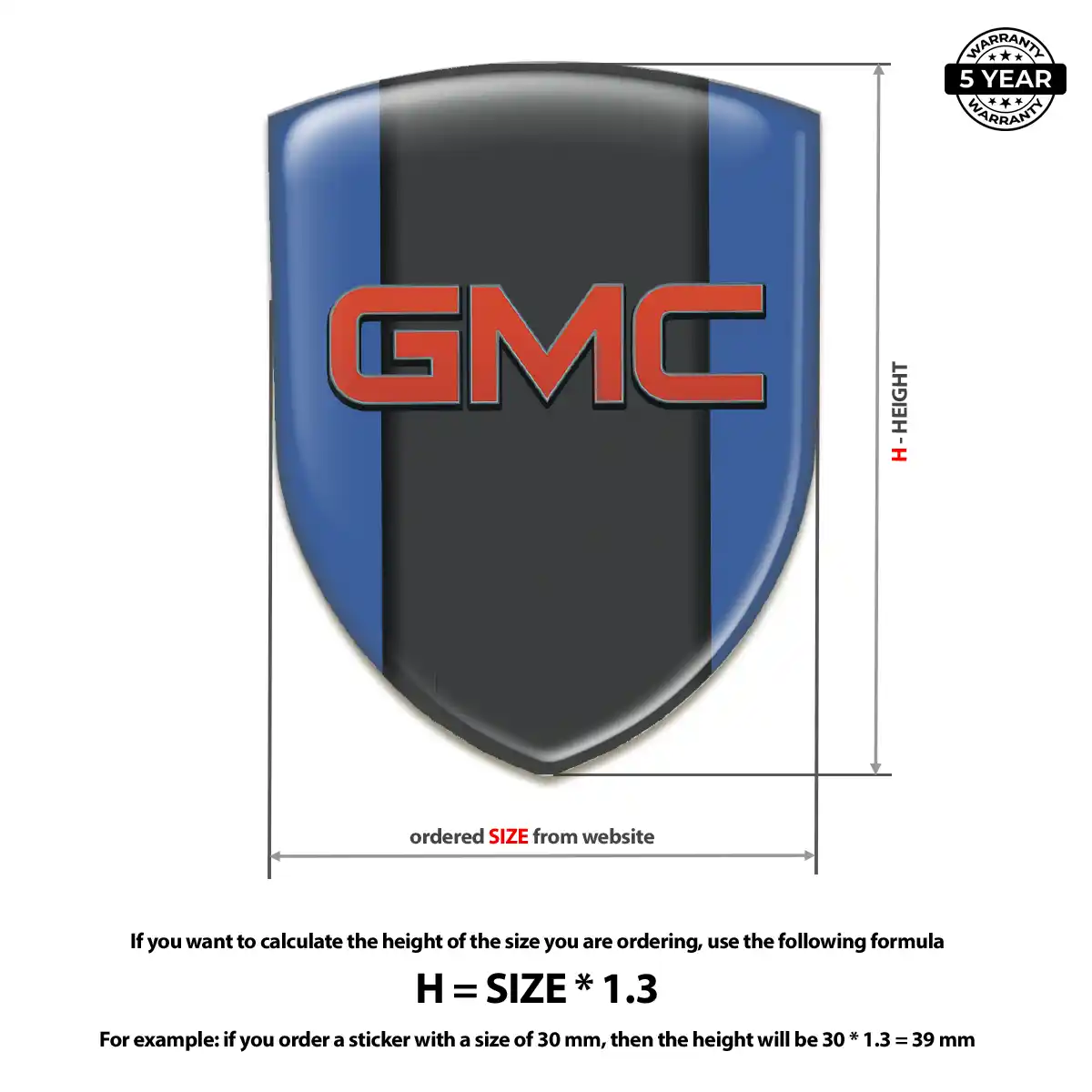 GMC Gel Emblem Sticker Sleek Style