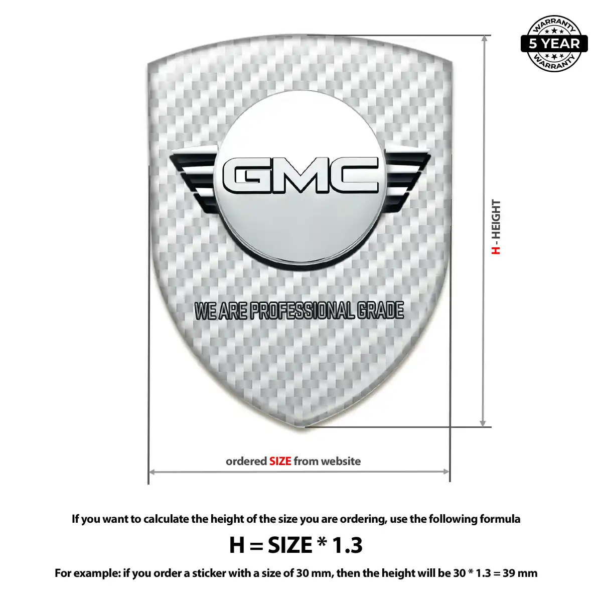 GMC Logo Badge Premium Dome