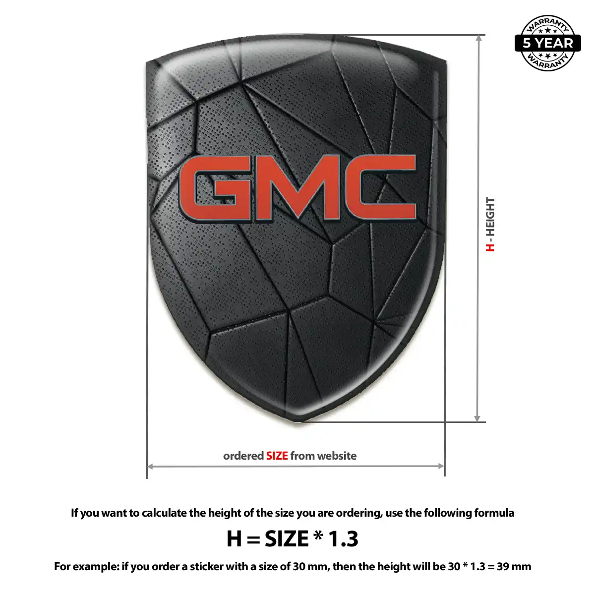 GMC Logo Sticker Premium Dome