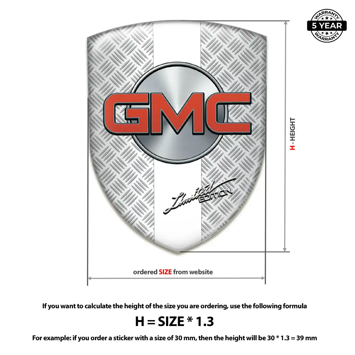 GMC Logo Sticker Resin Luxe