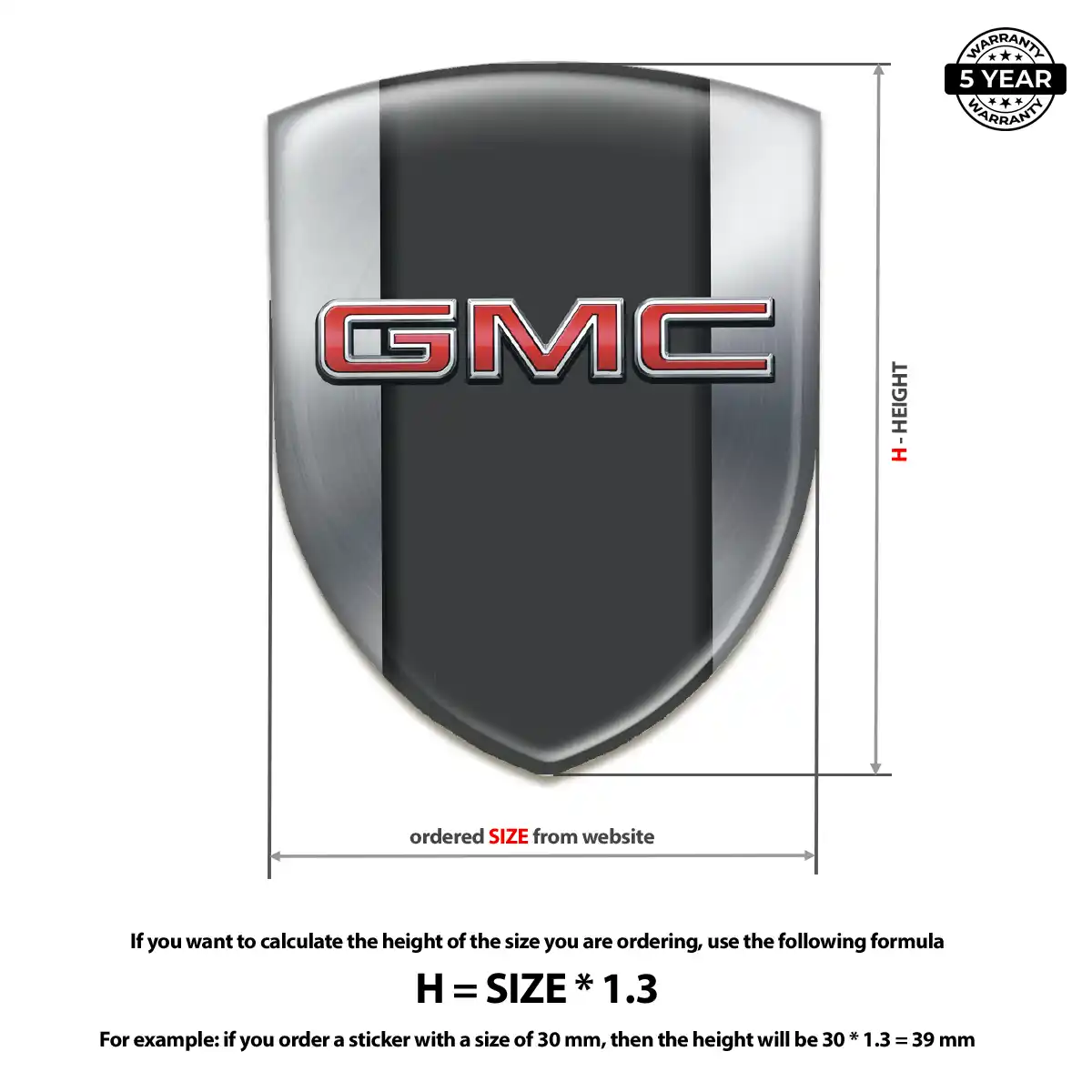 GMC Polyurethane Domed Sticker Deluxe Edition