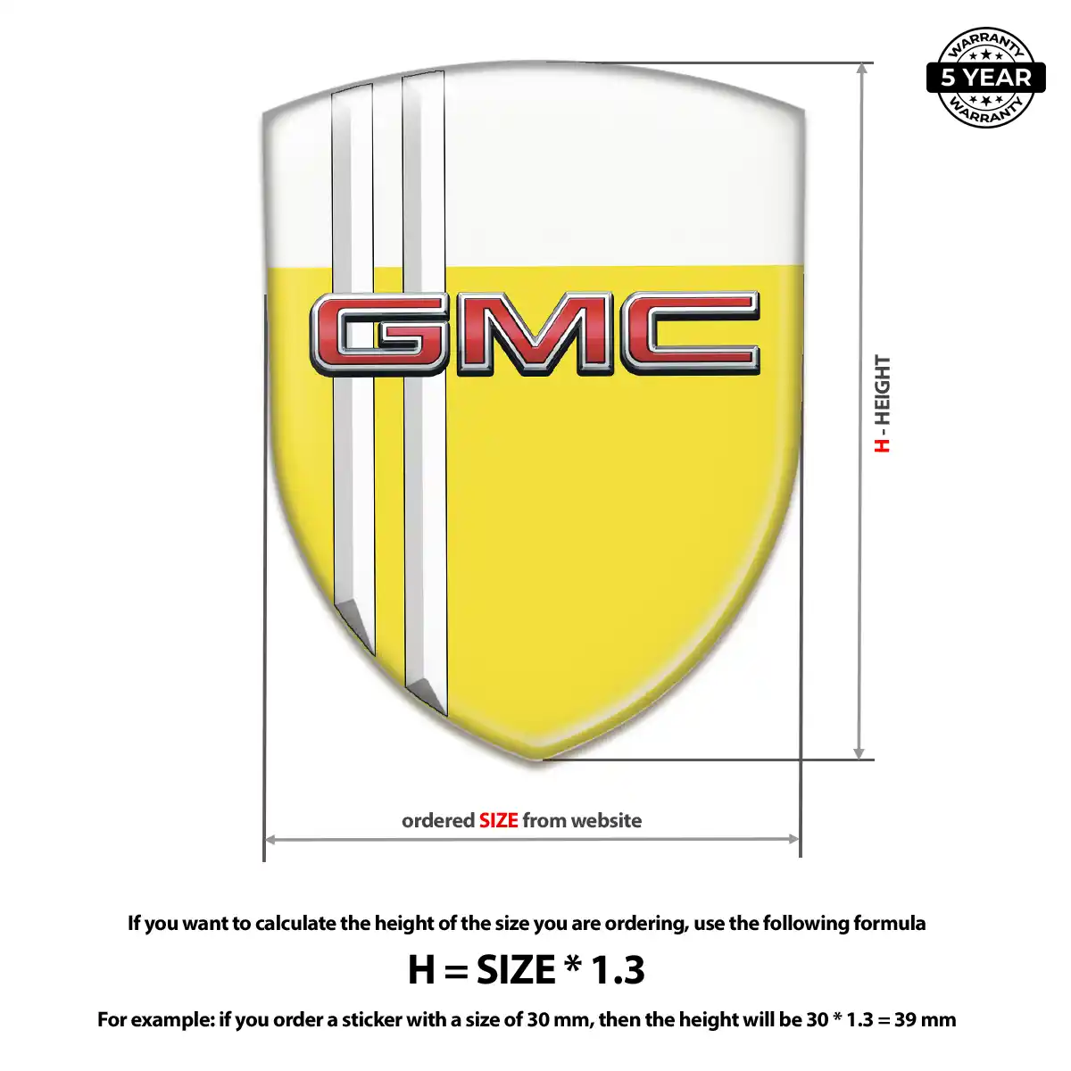 GMC Polyurethane Domed Sticker Elite Finish