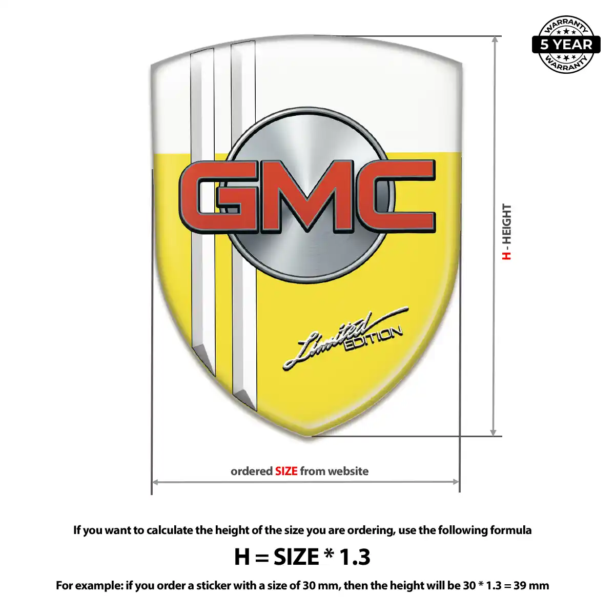 GMC Polyurethane Domed Sticker Noble Edition
