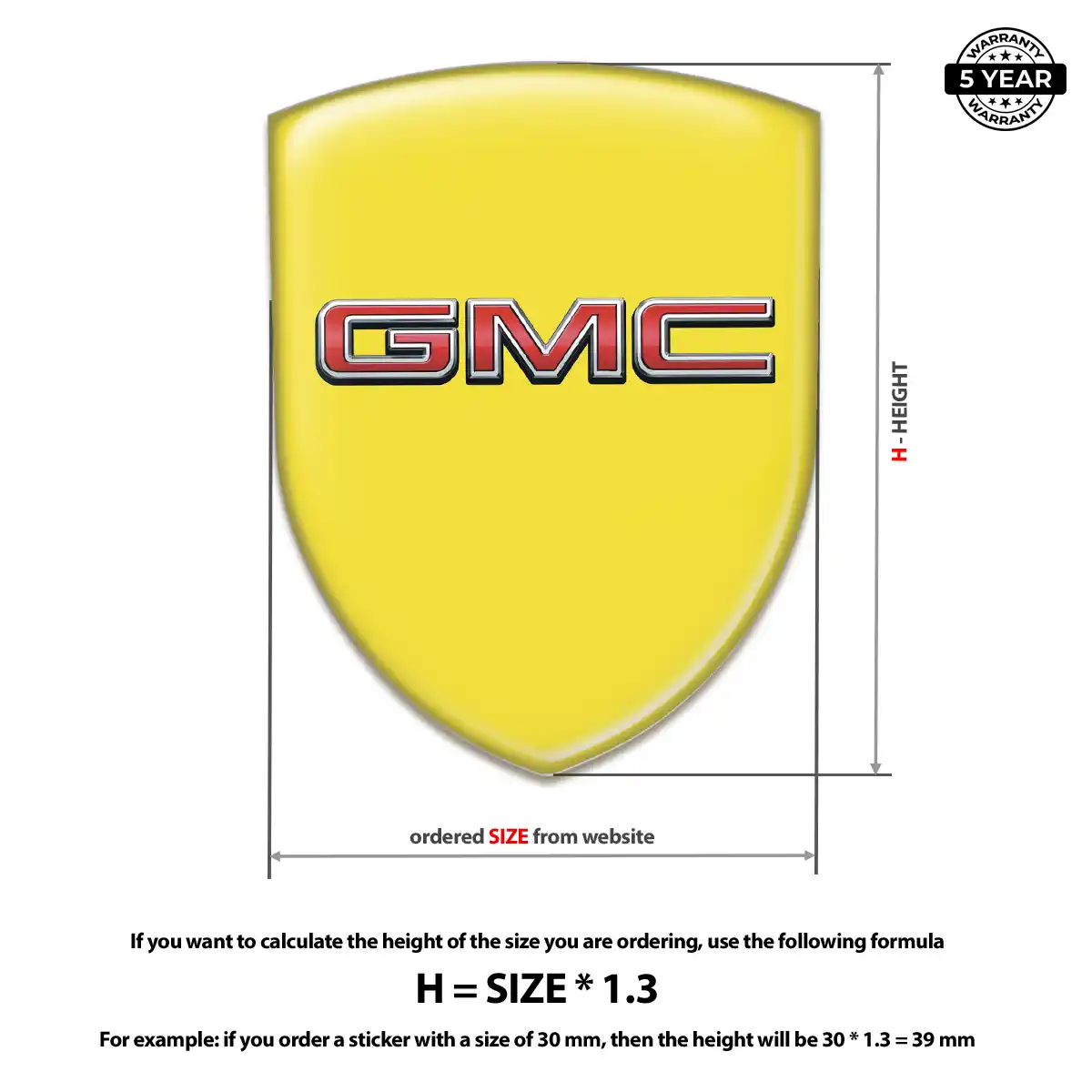 GMC Polyurethane Domed Sticker Premium Dome