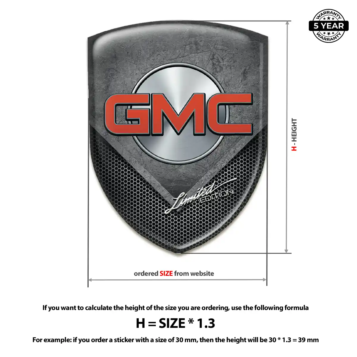 GMC Polyurethane Domed Sticker Prime Quality