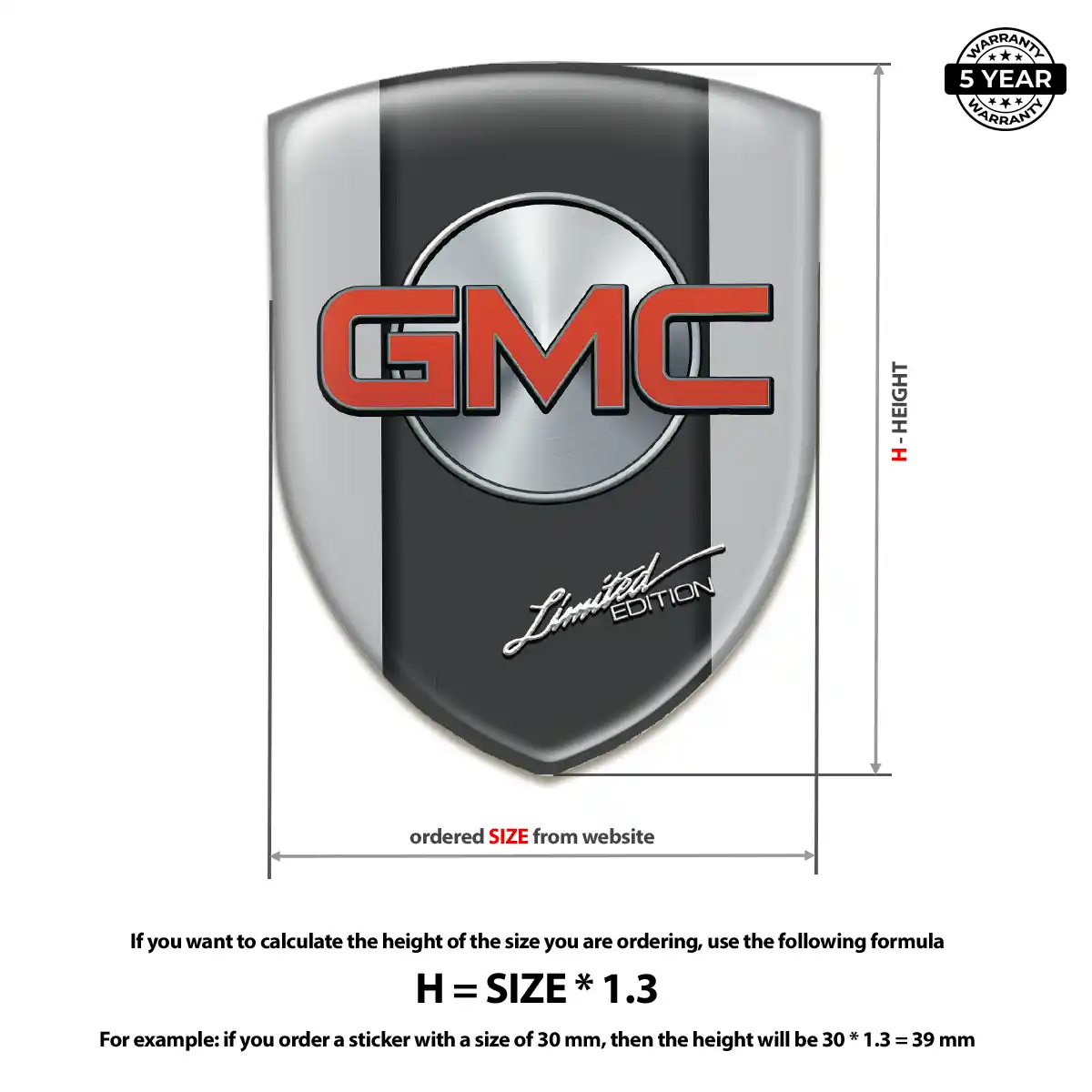 GMC Polyurethane Domed Sticker Resin Elite