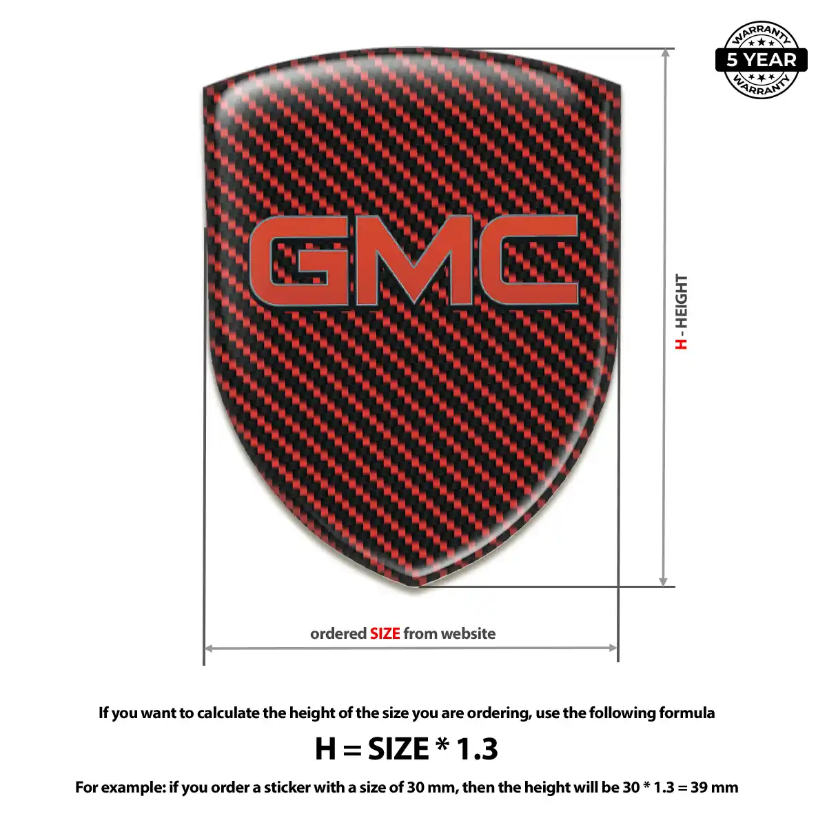 GMC Polyurethane Domed Sticker Sleek Style