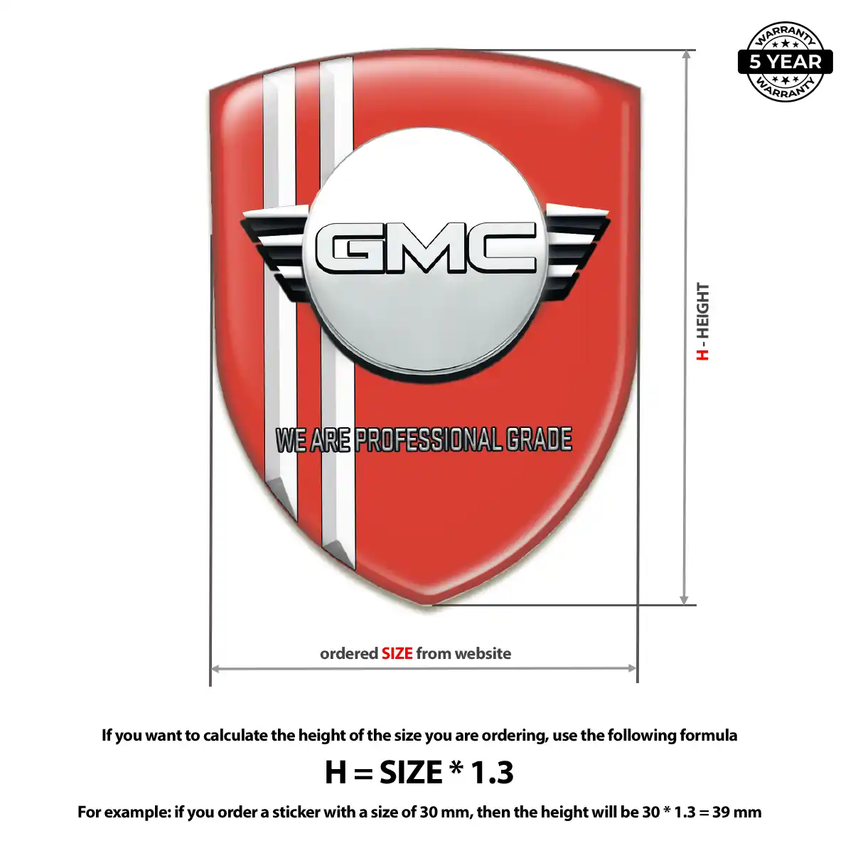 GMC Polyurethane Domed Sticker Superior Craft