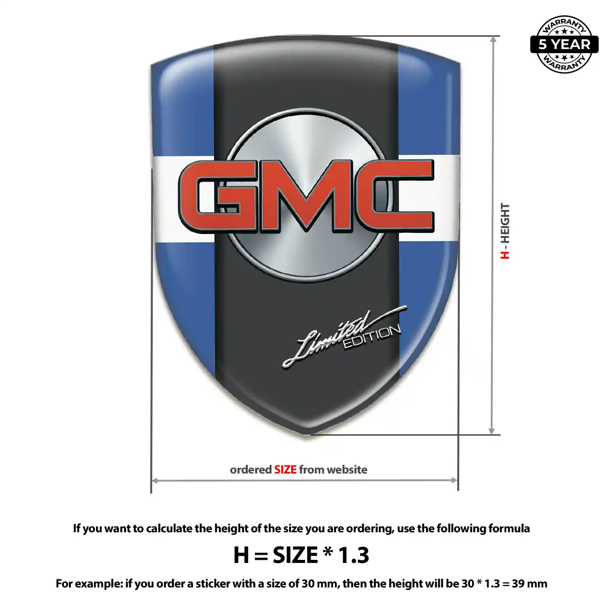 GMC Resin Badge Sticker Elite Finish