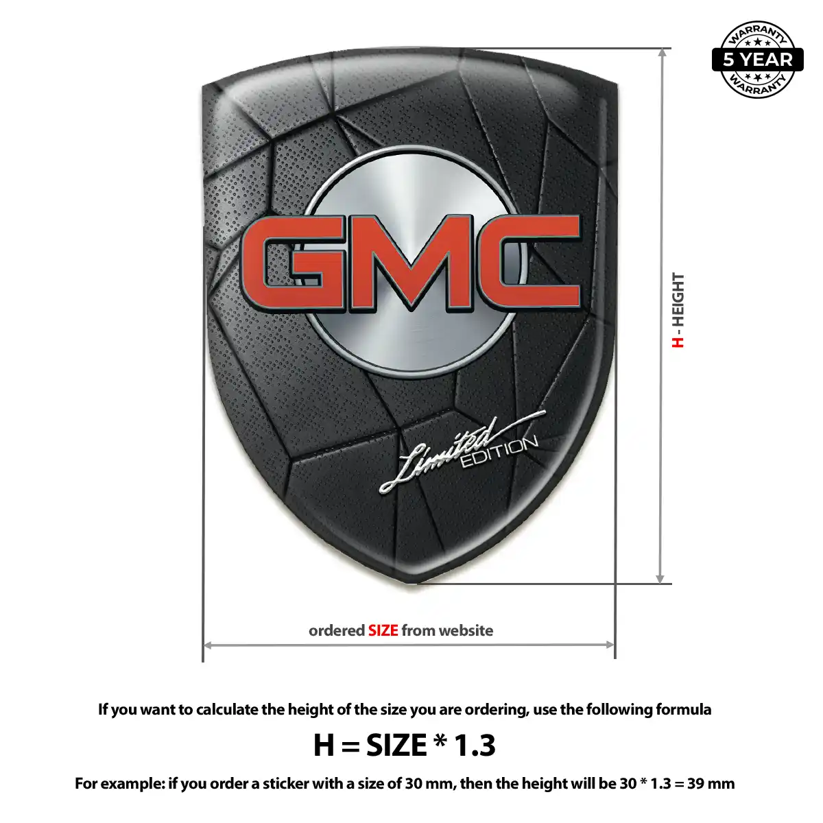 GMC Resin Badge Sticker Noble Edition