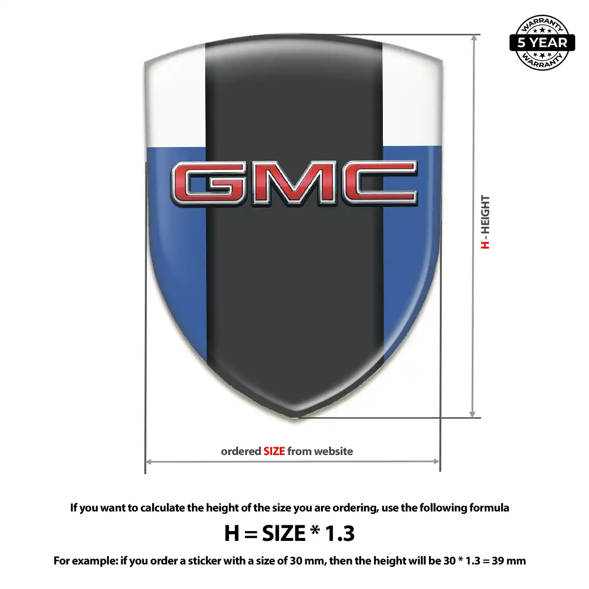GMC Resin Badge Sticker Premium Dome