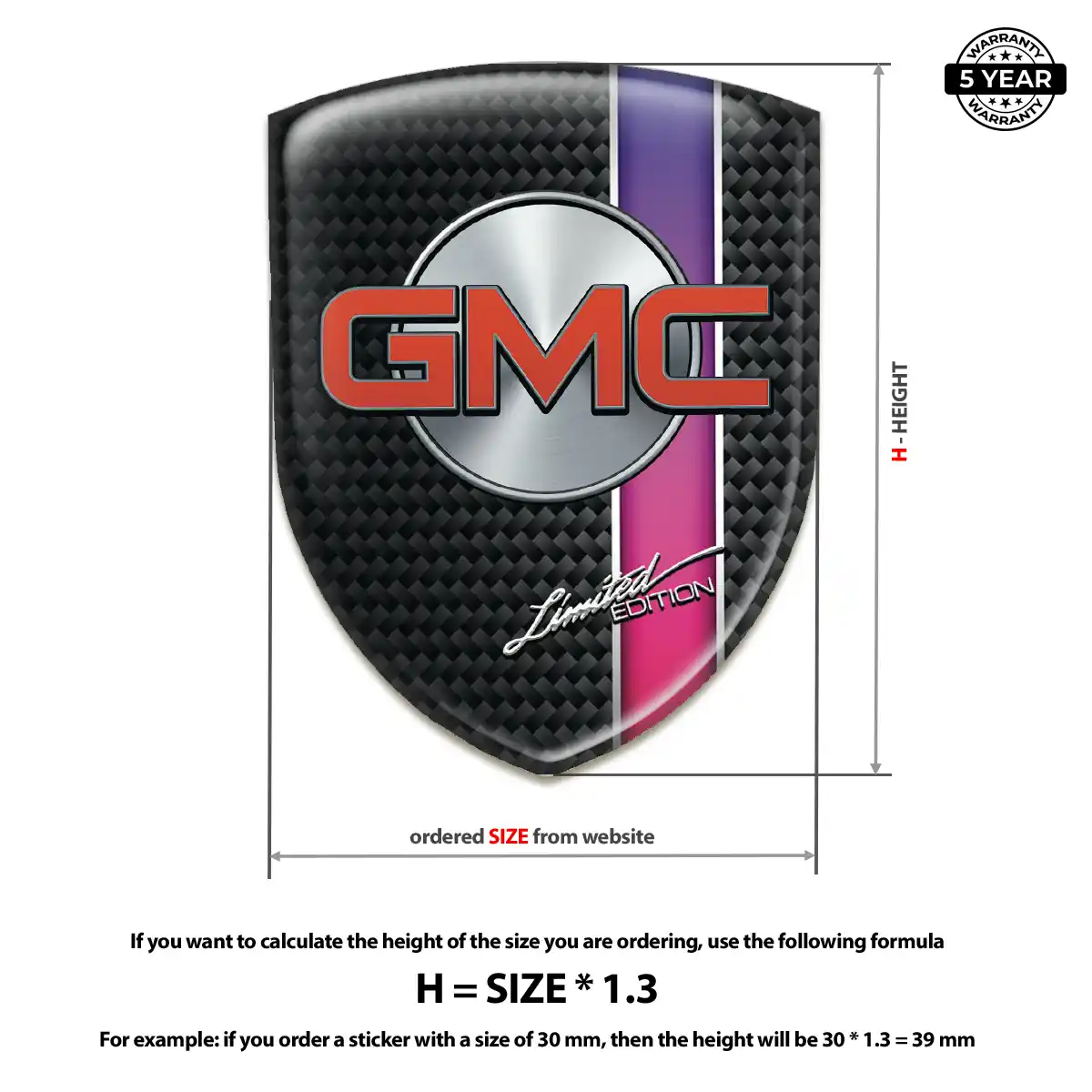 GMC Resin Badge Sticker Prestige Line