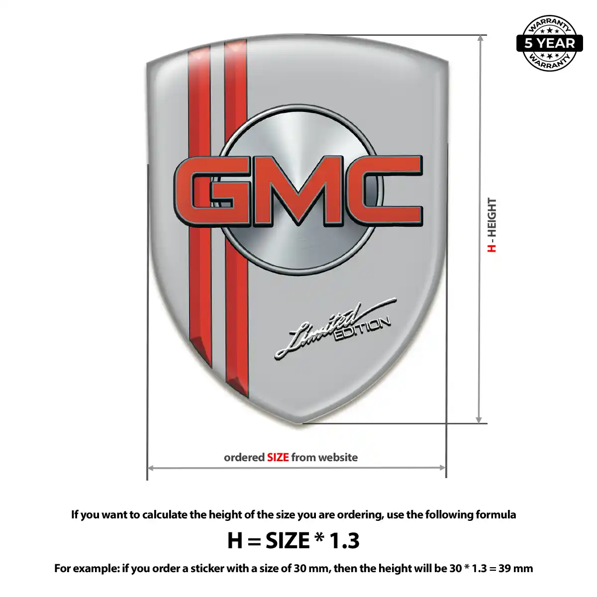 GMC Resin Badge Sticker Refined Design