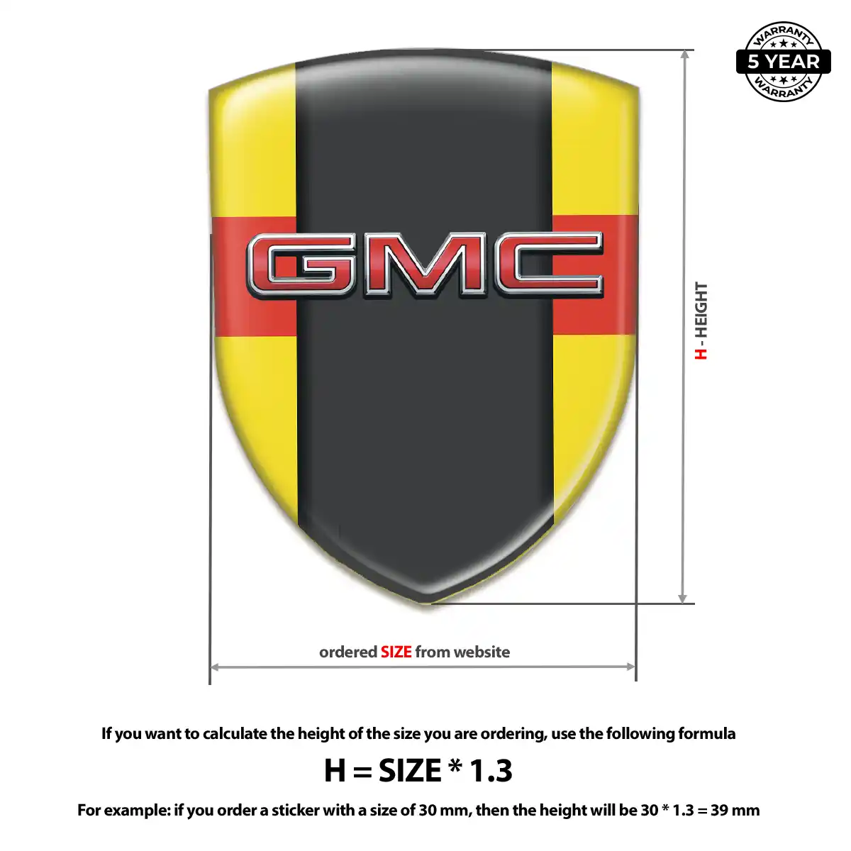 GMC Resin Badge Sticker Resin Luxe