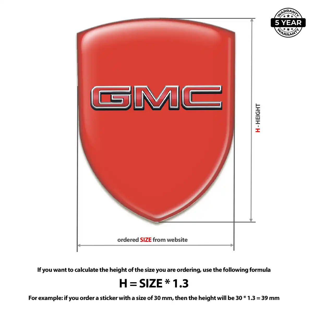 GMC Resin Badge Sticker Signature Grade