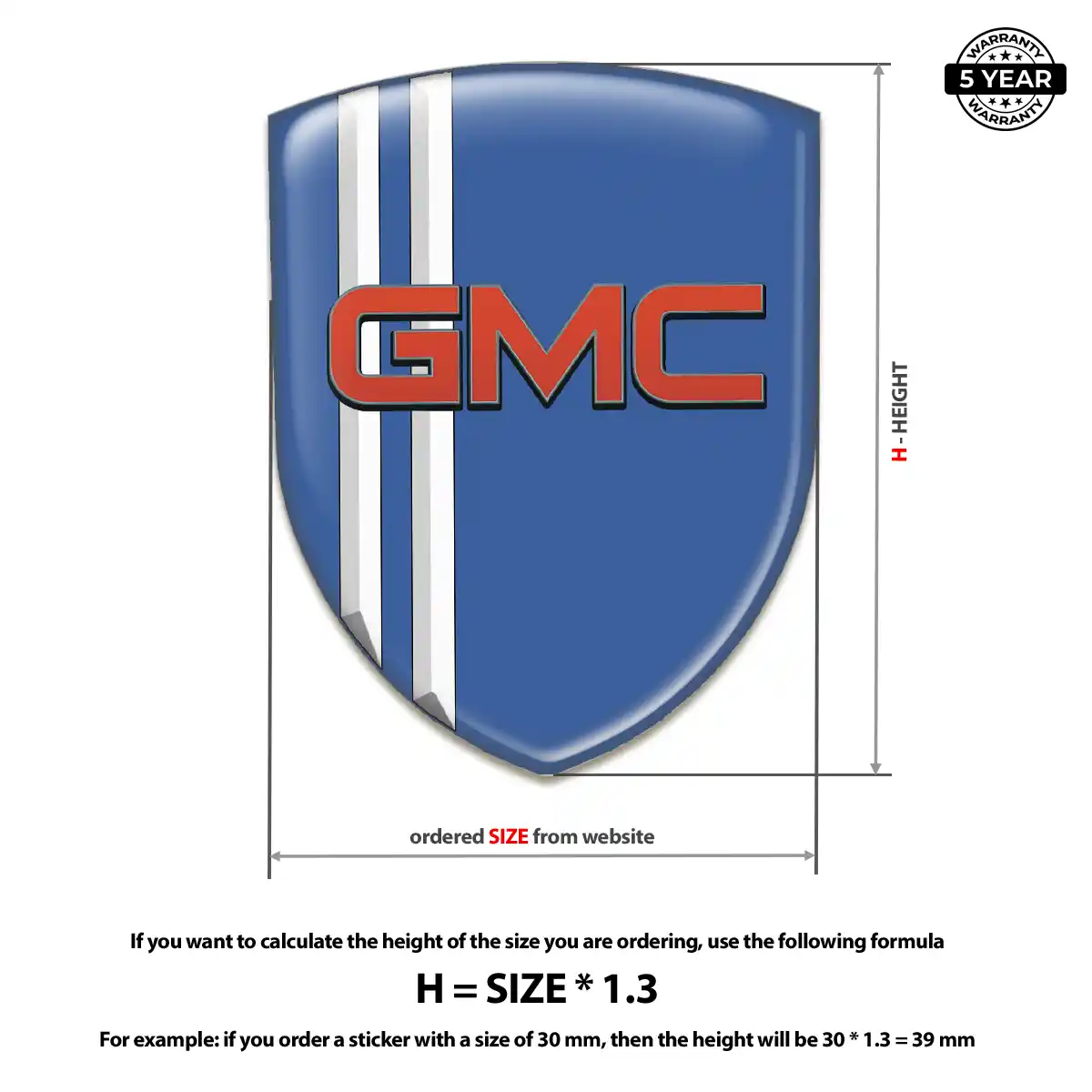 GMC Resin Badge Sticker Sleek Style