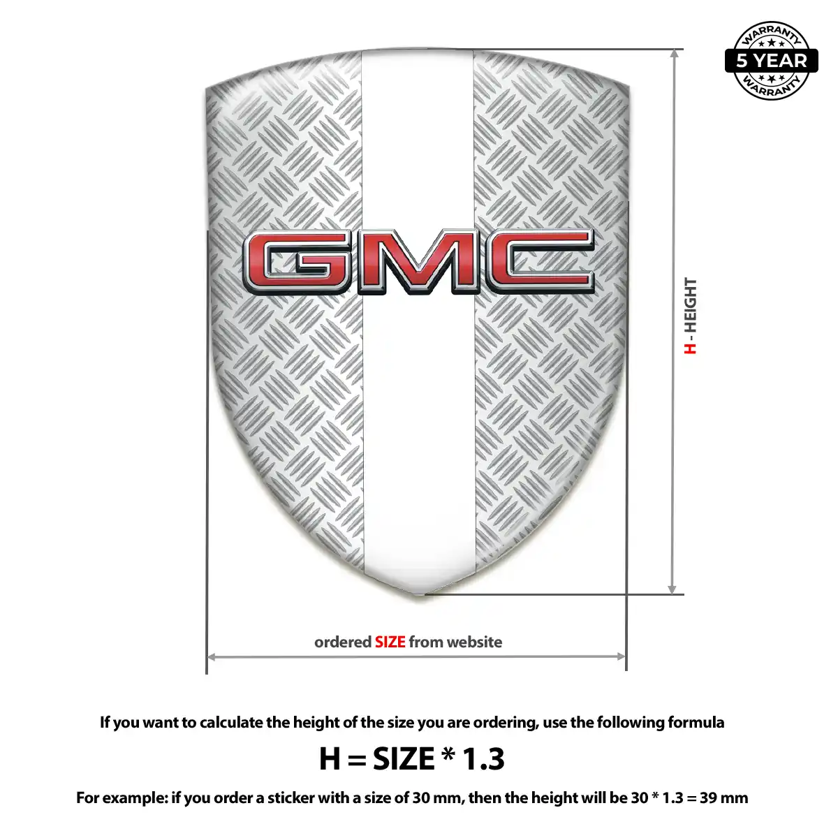 GMC Resin Domed Sticker Elite Finish