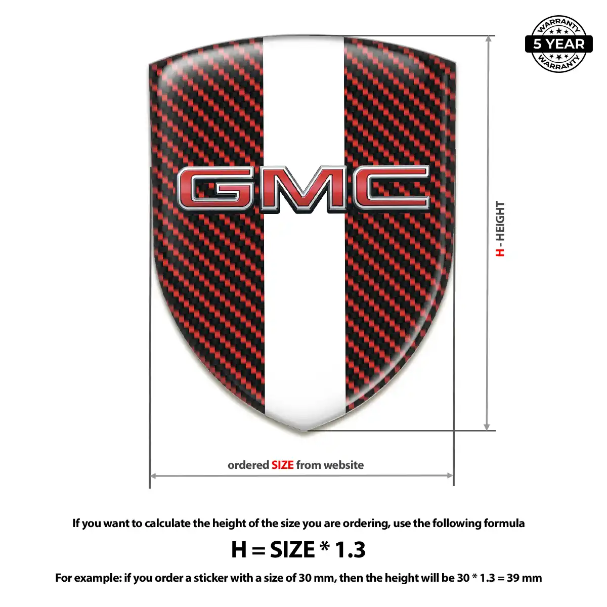 GMC Resin Domed Sticker Premium Dome