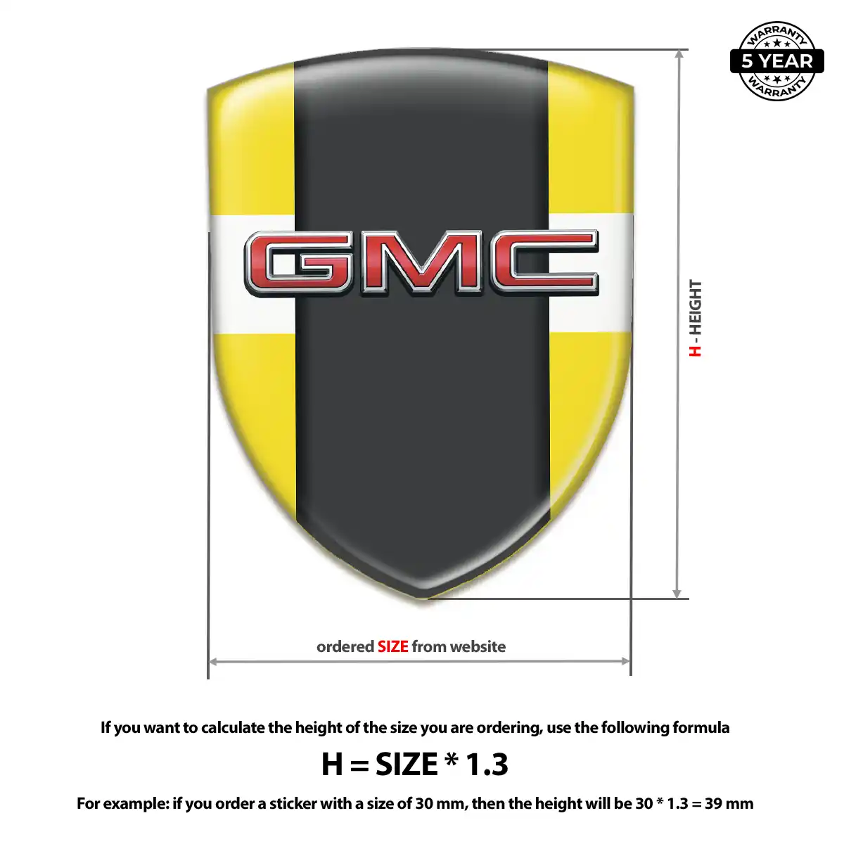GMC Resin Domed Sticker Prestige Line